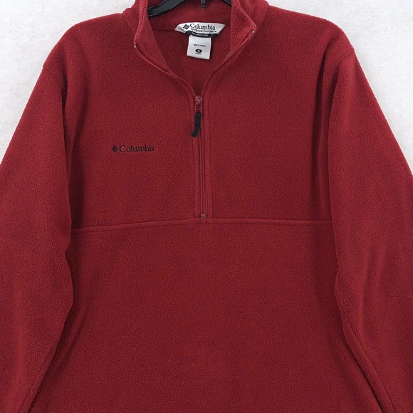 Columbia Jacket Mens XL Red 1/4 Zip Fleece Sweater‎ Hiking Sweater Outdoor - Picture 3 of 6